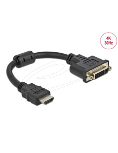 Adattatore HDMI/DVI 24+5 m/f 4K30Hz 20cm nero