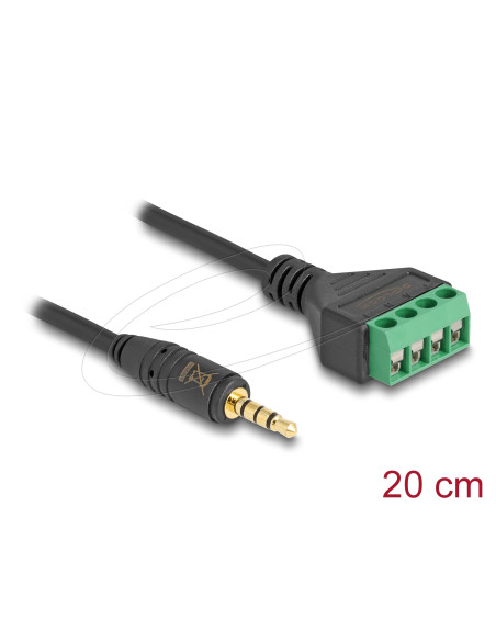 Cavo jack stereo maschio da 3,5mm a 4pin per adattatore morsettiera da 20 cm