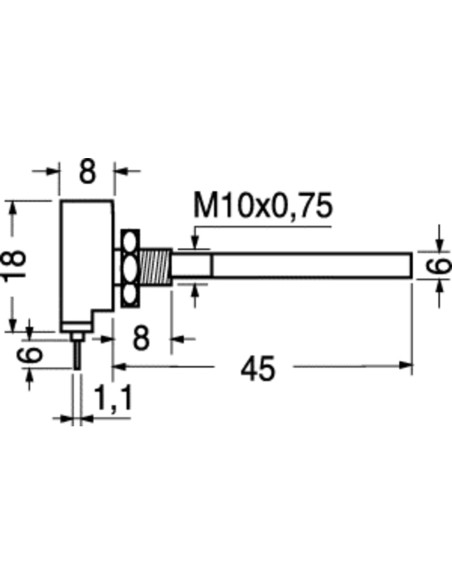 Potenziometro 0,25W lineare s.i. 6mm 220kΩ