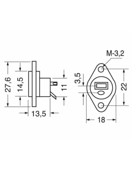 Presa pannello 2 poli per altoparlante