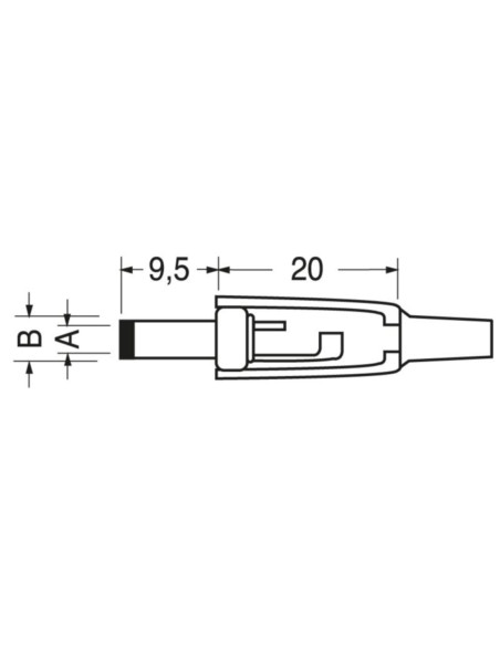 Presa alimentazione 9,5x4,75x1,7 con guida cavo