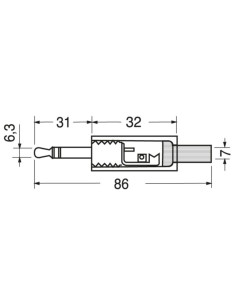 Spina jack volante ⌀6,3 stereo dorato 2