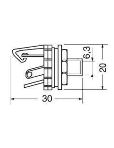 Presa pannello ⌀6,3 con int. 2