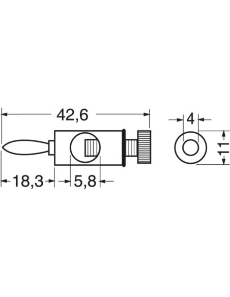 Spina banana con morsetto rossa