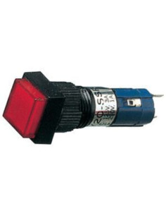 Pulsante unipolare luminoso quadrato rosso