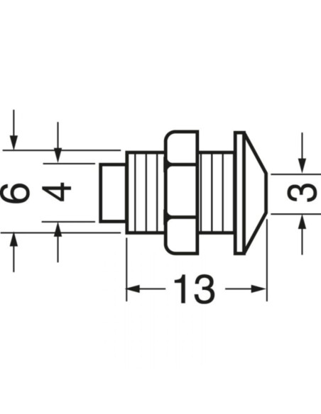 Porta LED conico nichelato ⌀3mm