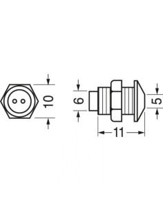 Portaled incavato nichelato ⌀5mm 2