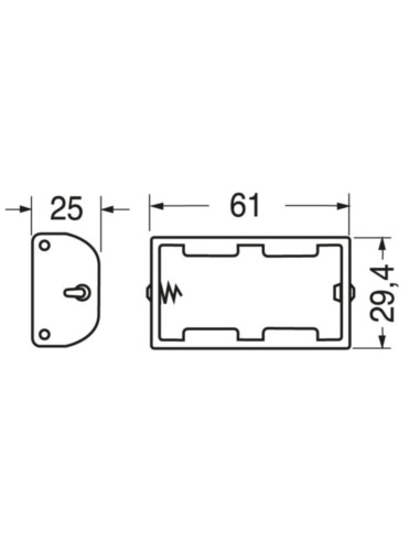 Portabatterie 1x mezza torcia