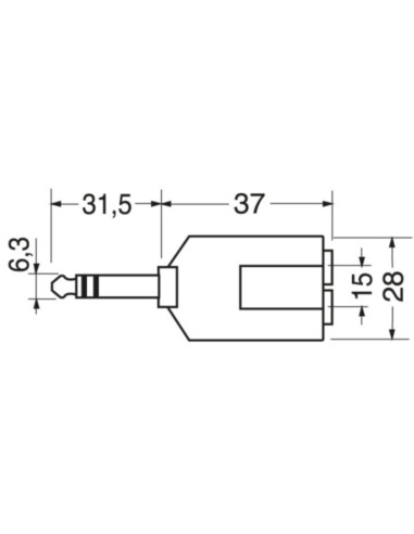 Adattatore sp.6,3 stereo-2pr.6,3 ster