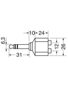 Adattatore sp.6,3 stereo-2 prese rca 2