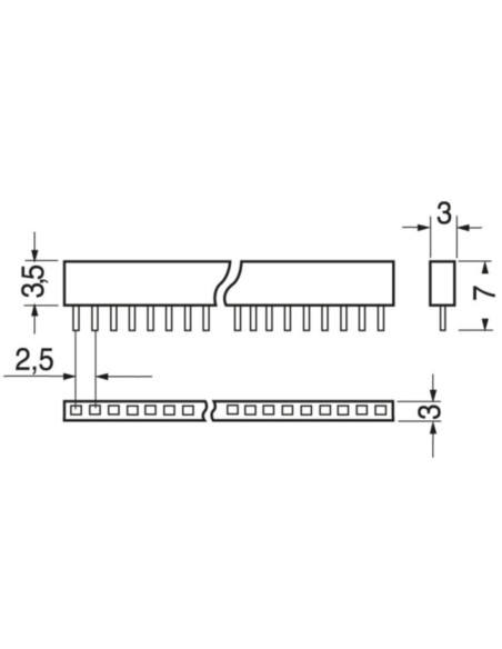 Connettore femmina 40 poli 2.54mm