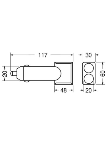 Adattatore da auto 1 spina / 2 prese