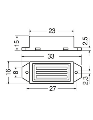 Buzzer elettronico 12 V rettangol