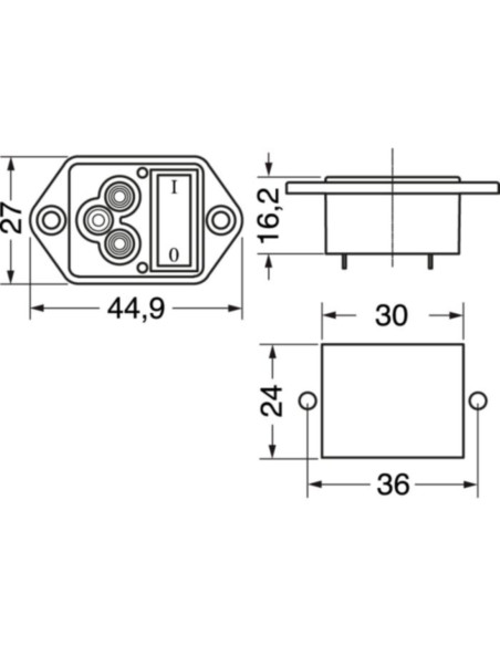 Spina topolino pannello con interruttore