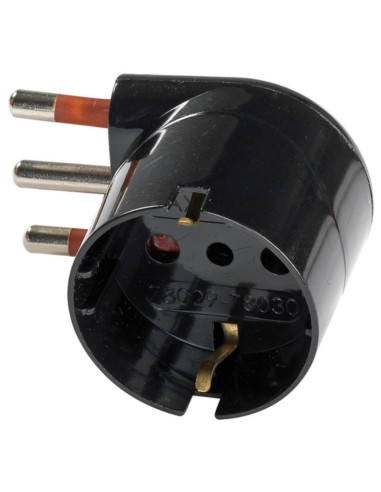 Adattatore shuko a 10A 2p+t 90° bianco