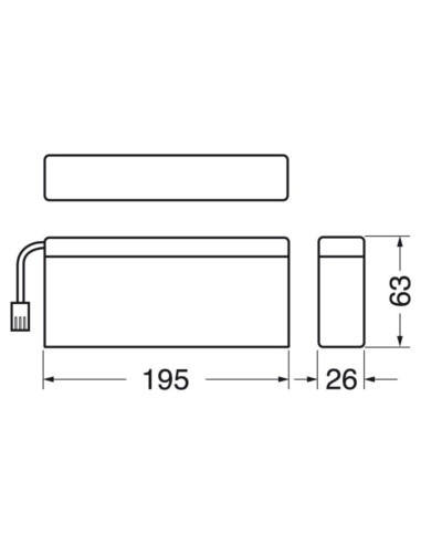 Batteria al piombo 6V 4Ah c/fili+conn 195x63x26mm