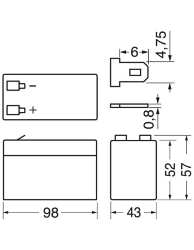 Batteria al piombo ricaricabile 12V 1,3Ah