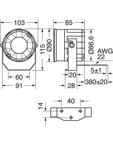 Sirena elettr. antif. 12vcc 115db 35/02030-00