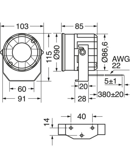 Sirena elettr. antif. 12vcc 115db 35/02030-00