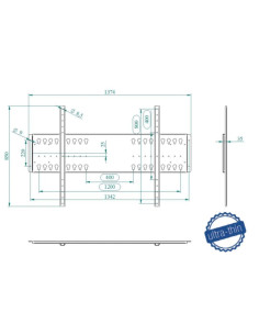 Supporto TV universale 60"÷110" da parete max 100kg VESA... 2