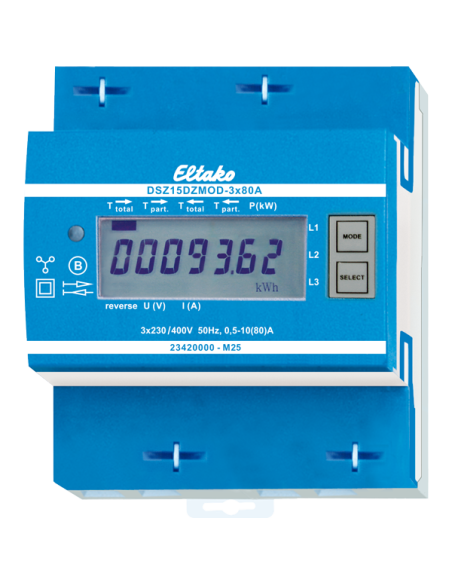 Contatore trifase bidirezionale ModBus