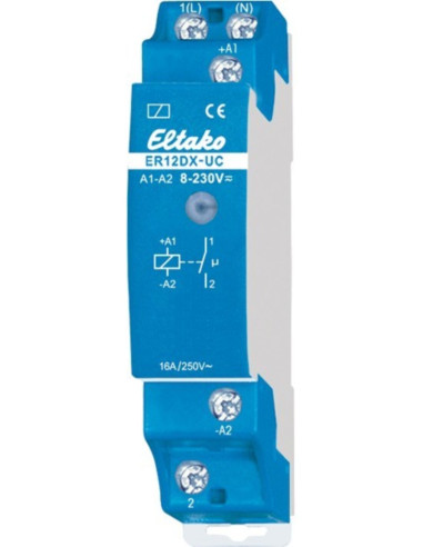 Relé DIN elettronico 12-230Vac/Vdc 1 NO max 16A...