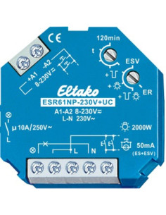 Relé DIN passo/passo - mono/bistabile 8-230Vac/Vdc 1 NO...