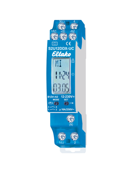 Orologio DIN astronomico digitale 2 NO max 16A 250Vac