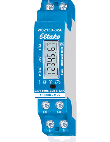 Contatore di energia monofase MID 32A 1 modulo DIN