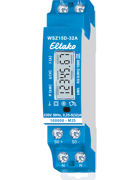 Contatore di energia monofase MID 32A 1 modulo DIN