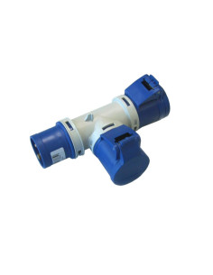 Moltiplicatore 2out spina 220V 16A 2p+t IP44