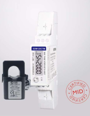 Contatore energia mono modbus 485 power meter +ta