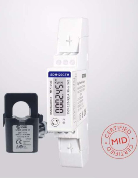 Contatore energia mono modbus 485 power meter +ta