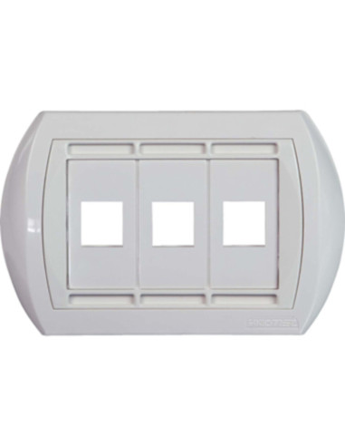Placca universale 3 posti keystone bianca