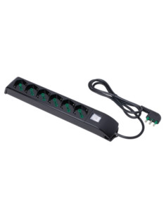 Multipresa 2p+t+shuko 6 out con interruttore nero