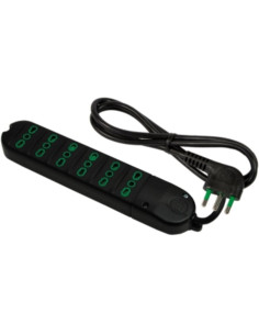 Multipresa 2p+t bipasso 6 out nero