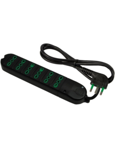 Multipresa 2p+t bipasso 6 out nero