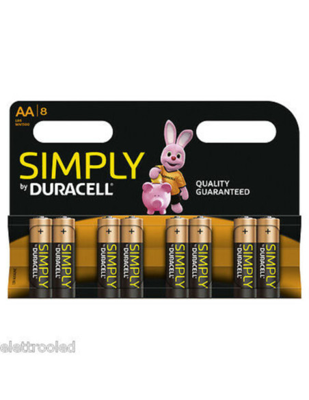 Batteria AA stilo duracell plus blister 8pz