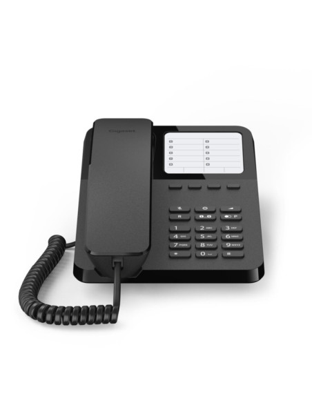 Telefono da scrivania desk 400 con 4 tasti chiamata rapida colore nero