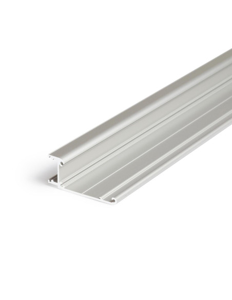 Profilo LED anodizzato con cover opale lung. 2m - larg. 12mm - pot. max 30W/m