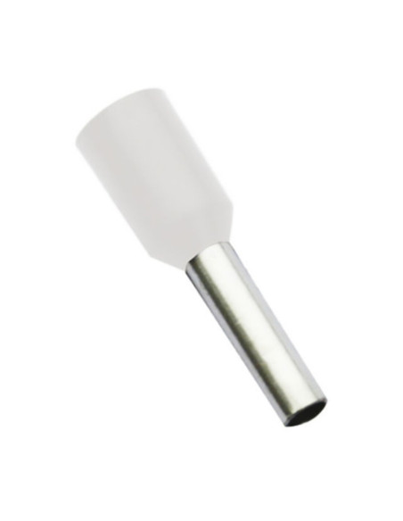 Terminale a bussola isolato x cavo 0,5mm bianco - confezione 100pz