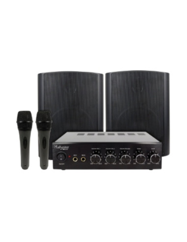 Kit karaoke amplificatore + casse + 2 microfoni