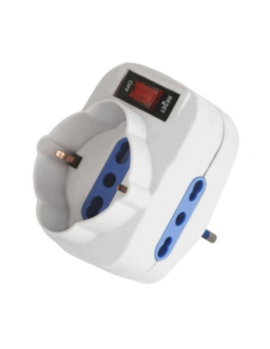 Presa multipla rotante 2x 10/16a + Schuko con...