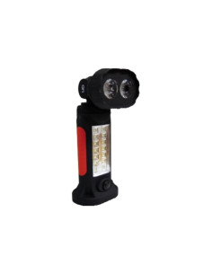 Torcia LED da lavoro 14+2 LED orientabile con gancio e...