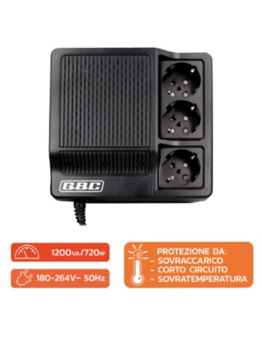 Stabilizzatore di tensione 1200VA 720w 180-264v...