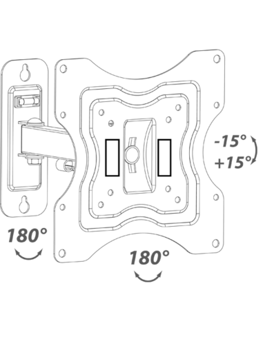 Supporto TV universale 23"÷42" max 15kg 2 snodi