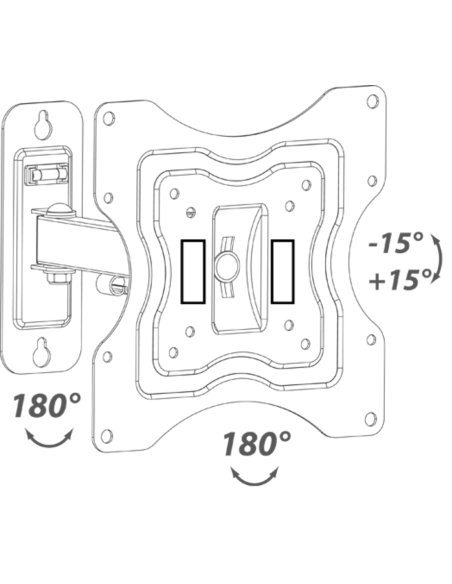 Supporto TV universale 23"÷42" max 15kg 2 snodi