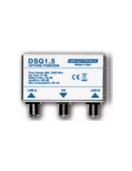 Commutatore diseqc option/position. 2 in easy f" 9 x 9 x 4 attivo -2db