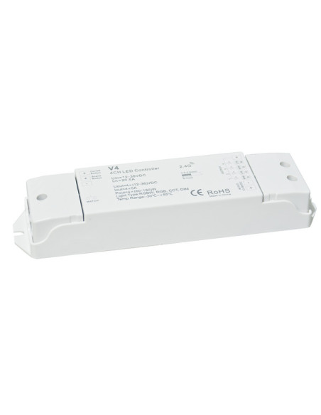 Ric RGBw/dimmer monocol da rf2,4ghz a 4ch 5A 12V-240w 24v-480w c/puls lif512
