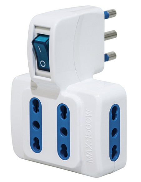 Tripla con spina 16A salvaspazio